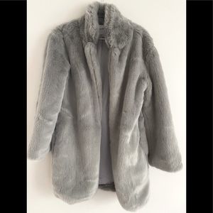 Six Crisp Days Midi Length Faux Fur Coat (Size Small)